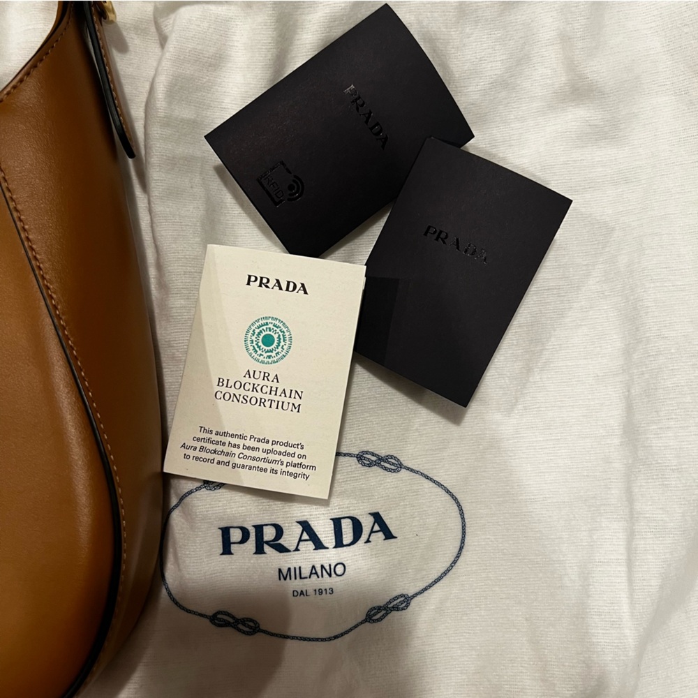 SOLD ❌ PRADA CAMEL CALF LEATHER SHOULDER BAG - Picture 5 of 10